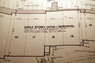 Blueprints for single story office/warehouse