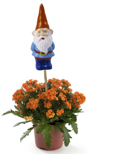 Garden gnome with flowers