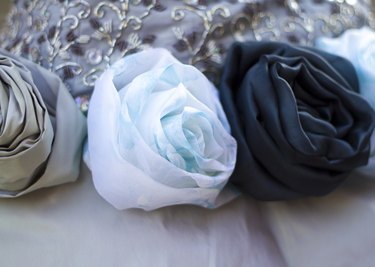 Gown Detail with Sequins and Satin Roses (Close-Up)