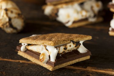 Homemade S'more with chocolate and marshmallow