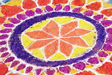 Close up of a rangoli