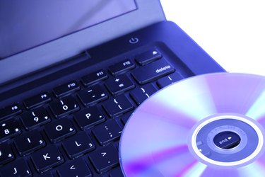 Close up shot of a disc on a keyboard