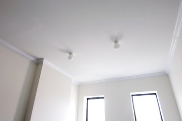 Low angle view of light fixtures on ceiling