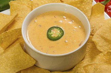 cheese dip with tortilla chips