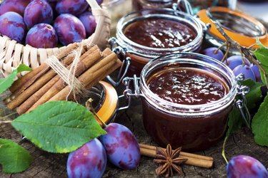 Plum Jam in jar