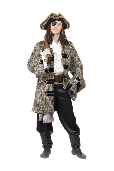 Man dressed as pirate. Isolated