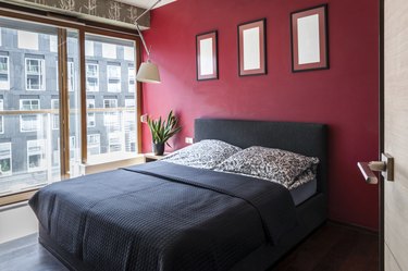 Modern red bedroom