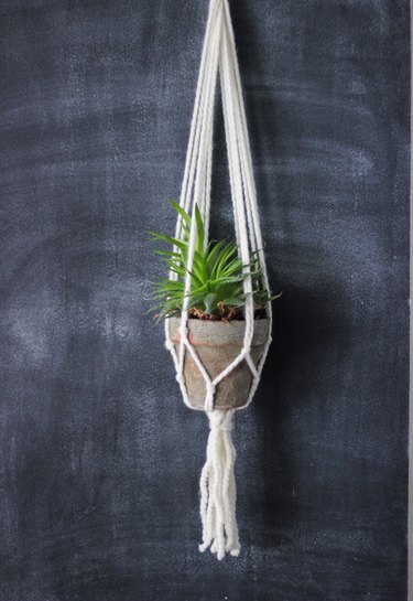Hanging macrame planter