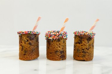 Milk and cookie shot glasses with straws