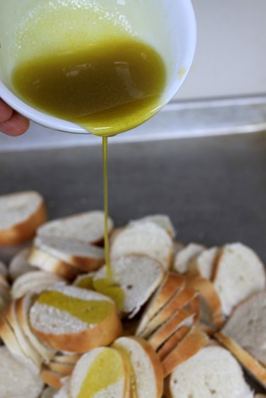 pour olive oil mixture on