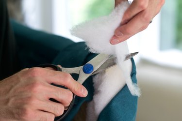 Remove excess batting with scissors.