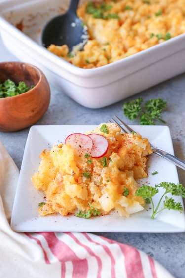 Plate of hashbrown casserole