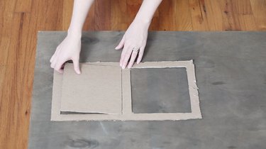 Cutting out windshield from scrap cardboard