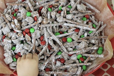 reindeer chow, tiny hand