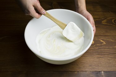 folding whipped cream and condensed milk