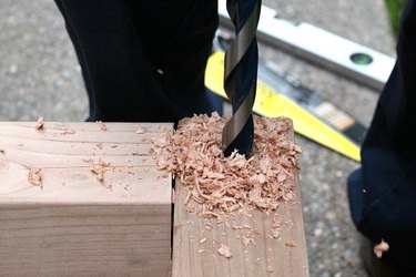 Drilling into wood
