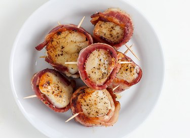Grilled bacon wrapped scallops