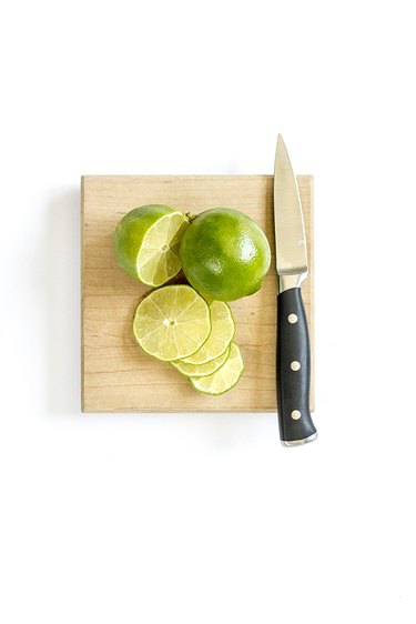 cut lime sliced