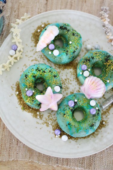 Mermaid matcha donuts
