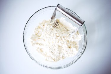 Butter and flour mixture in a glass bowl.