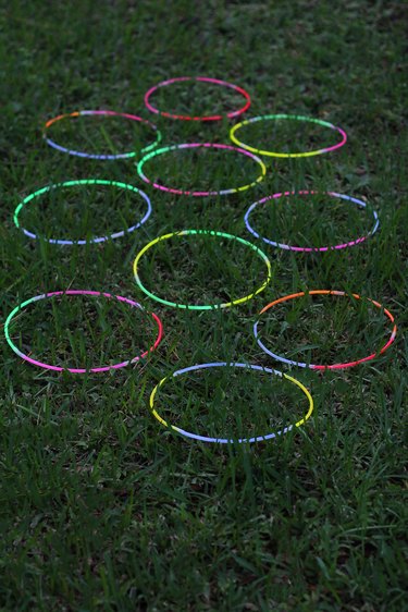 Glow-in-the-dark hopscotch