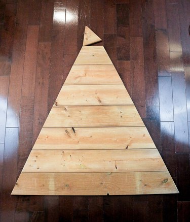 Cut planks forming triangle.