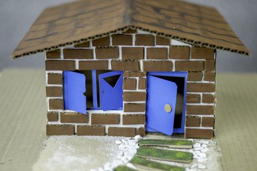 cardboard model house