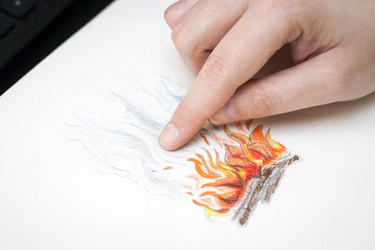 realistic fire pencil drawing