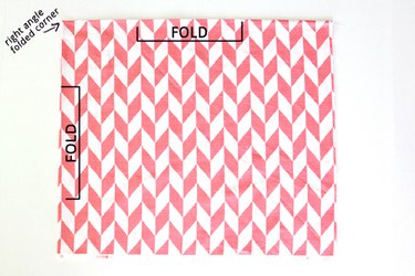 Fold your fabric in fourths to give a right angle folded edge