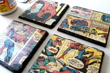 how to make vintage comic book coasters with slate
