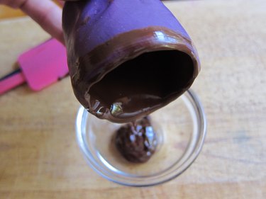 Pour chocolate into mold