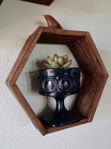 Very easy DIY wall shelf using popsicle sticks/ DIY hexagon wall shelf  making with icecream sticks 