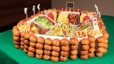 super bowl snack stadium featuring gourmet sliders