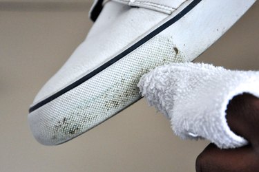 How to get grass stains out of hot sale canvas shoes