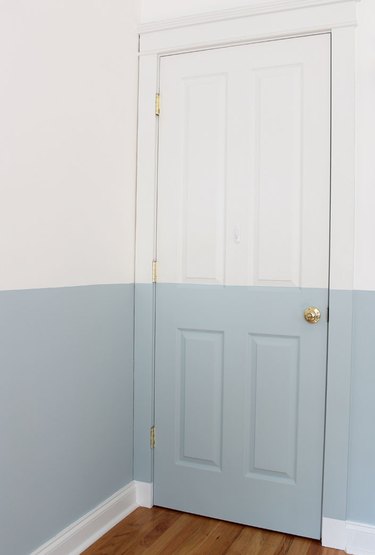 Remove the painter's tape and reattach the door knob.