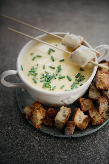 Serve the fondue with your choice of side then devour it whilst it's hot!
