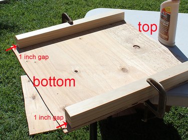 one side of the dehydrator box with support pieces