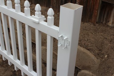 A bracket ready for fence panel.