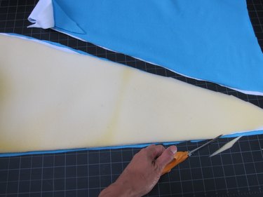Cut foam the same size for the fins