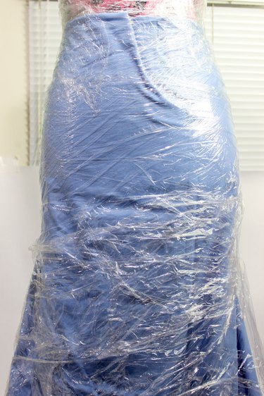 Plastic wrap to form the packing tape ghost skirt