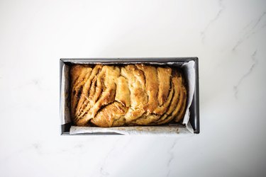 Golden brown pull-apart bread.