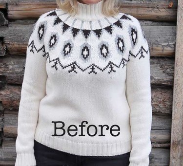 Pullover sweater before conversion