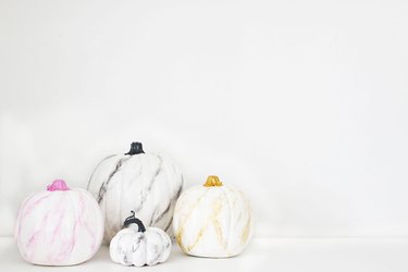 Marbled pumpkins in different colors