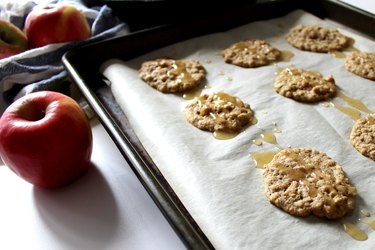 Spiced Apple Oatmeal Cookies with a fresh Brown Butter Glaze