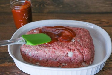 Meatloaf with sauce on top