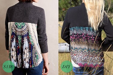 Anthropologie and DIY sweater comparison