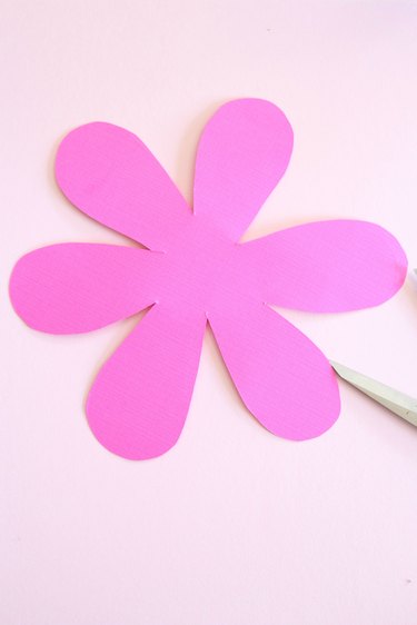 Cut out template of large flower.