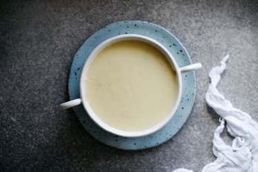 Transfer the fondue into your serving dish.