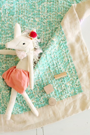 Hand stitched baby blanket