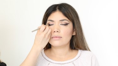 Blend the eye shadow and liner